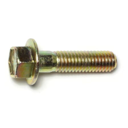 Midwest Fastener Grade 8, 7/16"-14 Flange Bolt, Zinc Plated Steel, 1-3/4 in L, 4 PK 74643